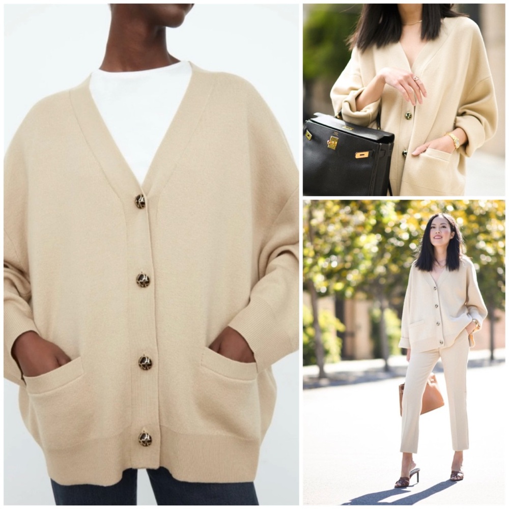 fine-knit wool cardigan